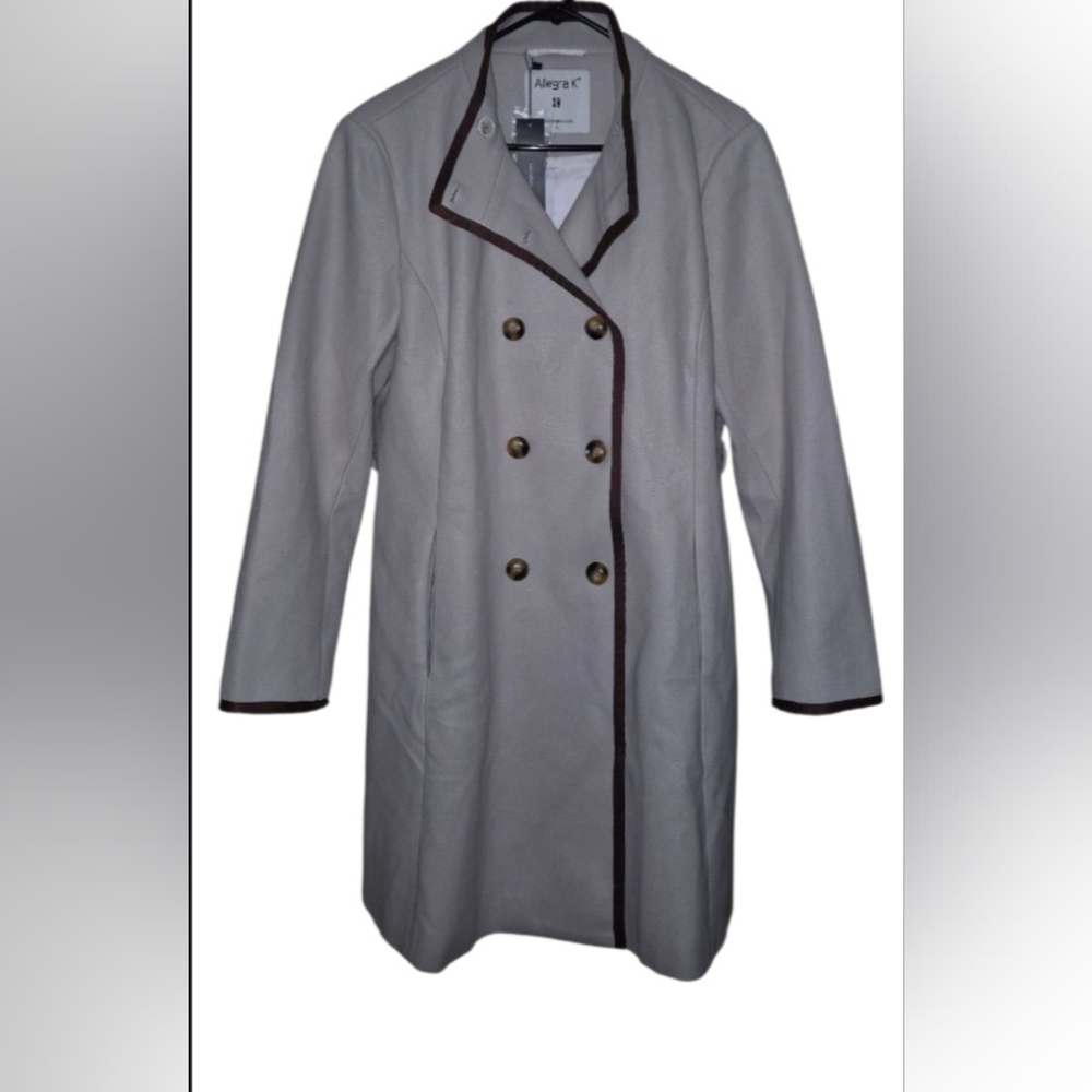 Allegra K Women's Double-Breasted Trench Coat